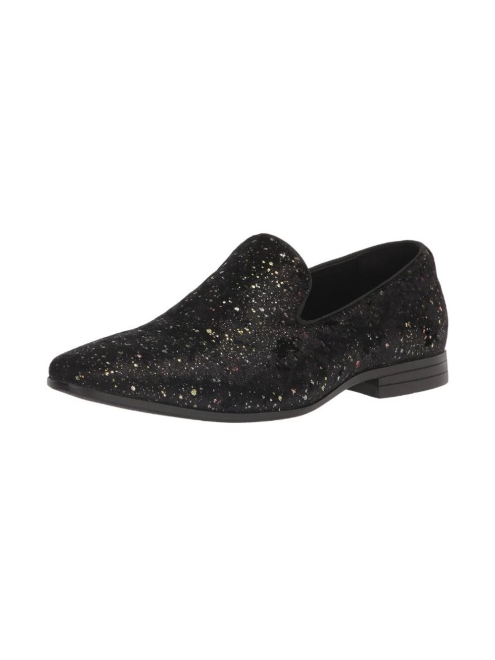 New Stacy Adams Stellar Black Glitter Slip-On Loafers Men’s